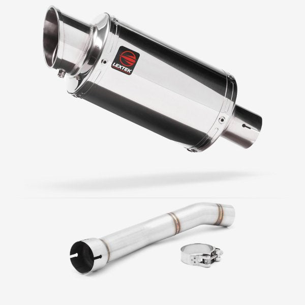 Lextek YP4 S/Steel Stubby Exhaust 200mm with Link Pipe for Yamaha YZF R1 (99-01)