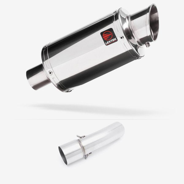 Lextek YP4 S/Steel Stubby Exhaust 200mm with Link Pipe for BMW F800 GS (08-19) GT (13-19)