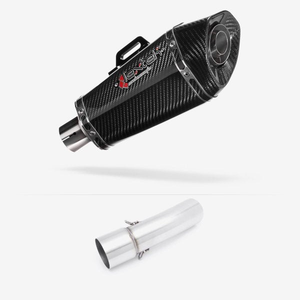 Lextek XP8C Carbon Fibre Exhaust 210mm with Link Pipe for BMW F800 GS (08-19) GT (13-19)