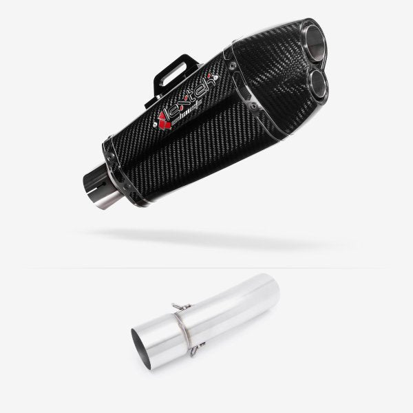 Lextek XP13C Carbon Fibre Exhaust 210mm with Link Pipe for BMW F800 GS (08-19) GT (13-19)