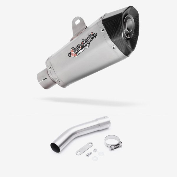 Lextek XP10 Matt S/Steel Exhaust 210mm with Link Pipe