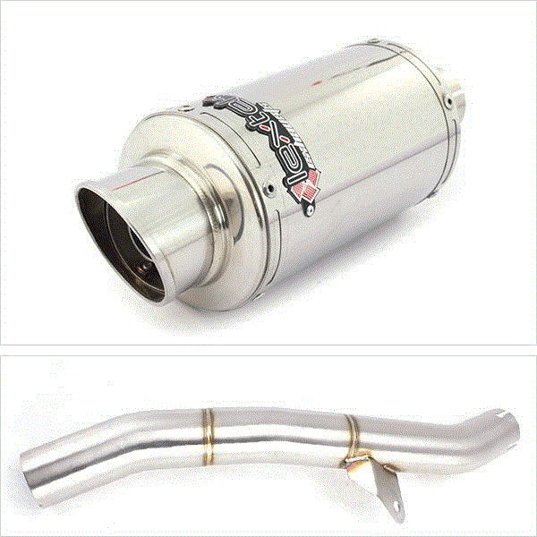 Lextek YP4 S/Steel Stubby Exhaust 200mm with Link Pipe for Honda CBR600 F/FR/FS (01-02)