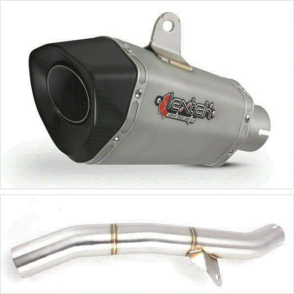 Lextek XP10 Matt S/Steel Exhaust 210mm with Link Pipe for Honda CBR600 F/FR/FS (01-02)