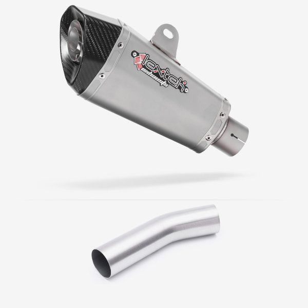 Lextek XP10 Matt S/Steel Exhaust 210mm with Link Pipe for Kawasaki ZX-10R Ninja (08-10)