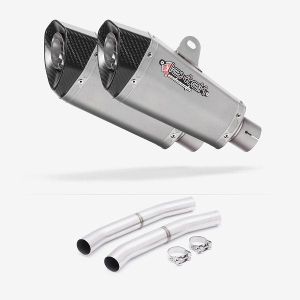 Lextek XP10 Matt S/Steel Exhaust 210mm with Link Pipes for Suzuki GSX 1300 R Hayabusa (08-17)