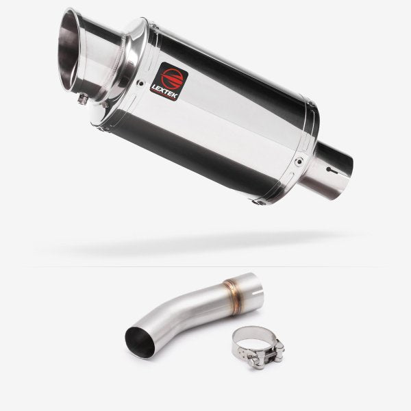 Lextek YP4 S/Steel Stubby Exhaust 200mm with Link Pipe for Suzuki SV650 (03-15)