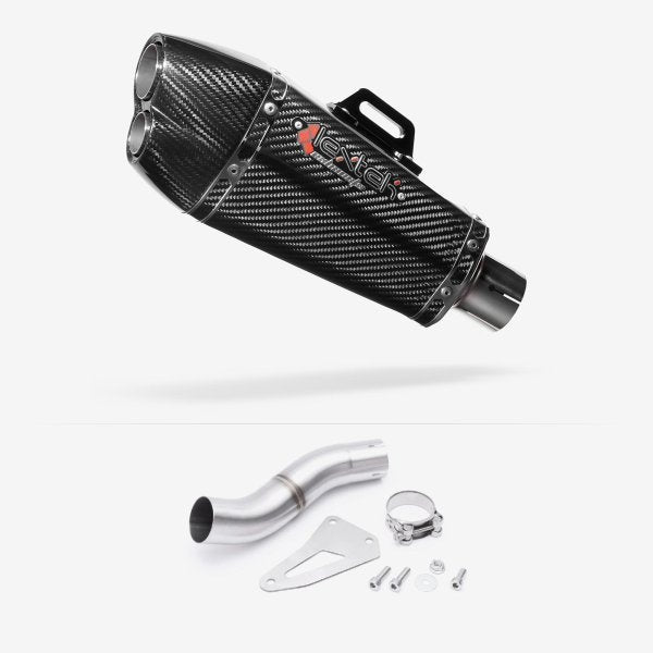 Lextek XP13C Carbon Fibre Exhaust 210mm Low Level with Link Pipe