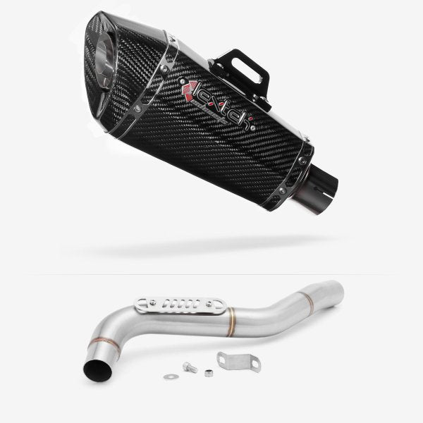 Lextek XP8C Carbon Fibre Exhaust 210mm with Link Pipe for Triumph Tiger 1050 (07-12)