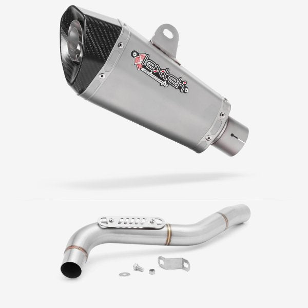 Lextek XP10 Matt S/Steel Exhaust 210mm with Link Pipe for Triumph Tiger 1050 (07-12)