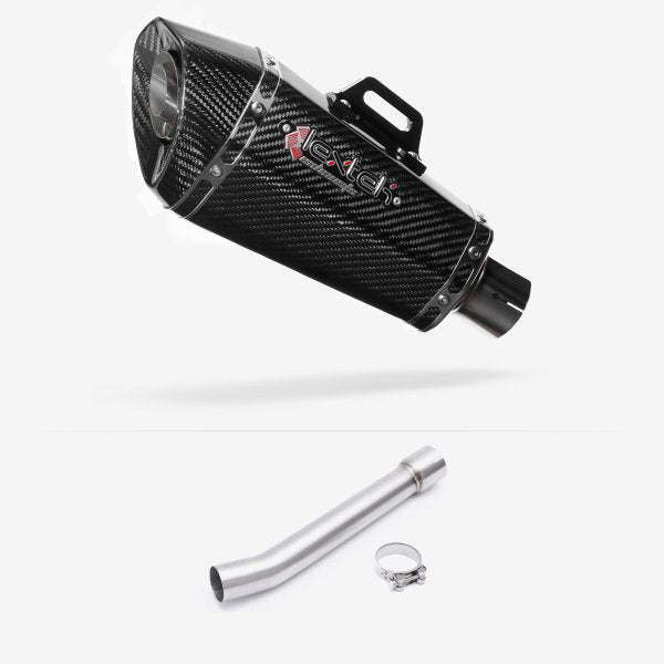 Lextek XP8C Carbon Fibre Exhaust 210mm with Link Pipe for Yamaha FZS 1000 (00-05)