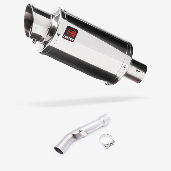 Lextek YP4 S/Steel Stubby Exhaust 200mm with Link Pipe for Yamaha FZ1 (06-15)