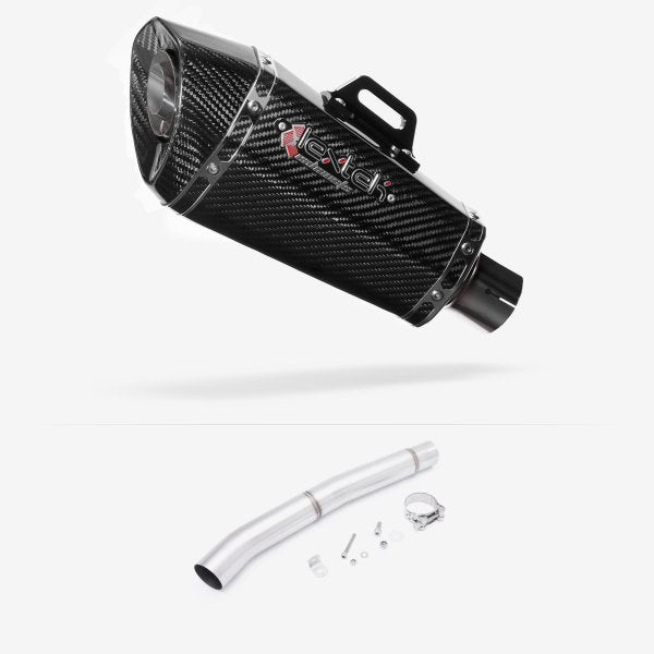 Lextek XP8C Carbon Fibre Exhaust 210mm with Link Pipe for Yamaha YZF R6 (06-16)