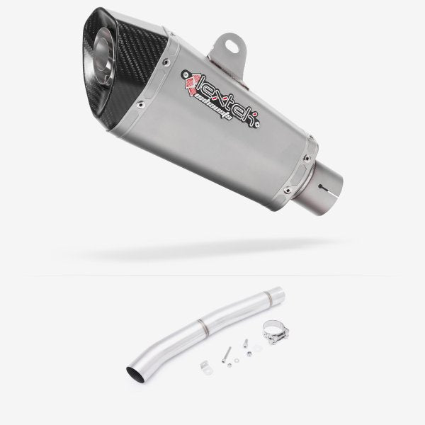 Lextek XP10 Matt S/Steel Exhaust 210mm with Link Pipe for Yamaha YZF R6 (06-16)