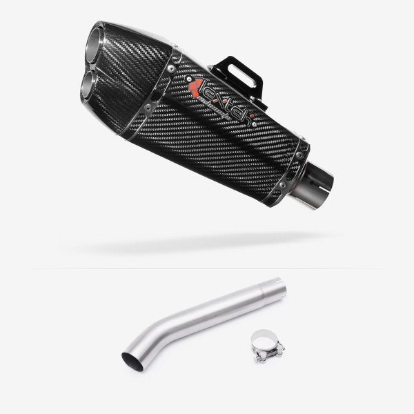 Lextek XP13C Carbon Fibre Exhaust 210mm with Link Pipe for Yamaha YZF600R Thunder Cat (95-07)