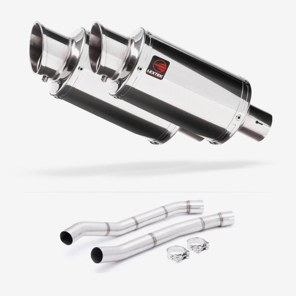 Lextek YP4 S/Steel Stubby Exhaust 200mm with Link Pipes for Kawasaki ZZR1400 (12-19)