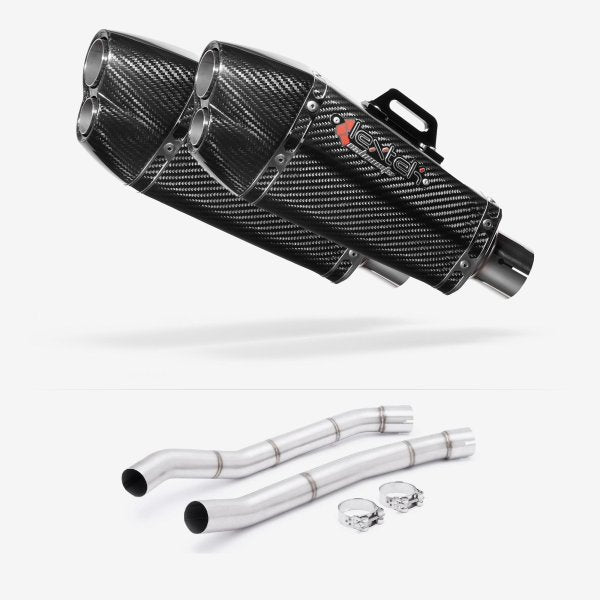 Lextek XP13C Carbon Fibre Exhaust 210mm with Link Pipes for Kawasaki ZZR1400 (12-19)