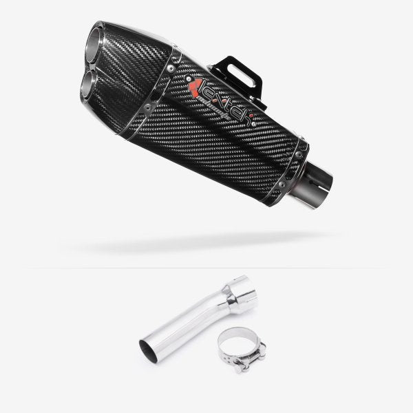 Lextek XP13C Carbon Fibre Exhaust 210mm with Link Pipe for BMW R 1200 GS (13-18)