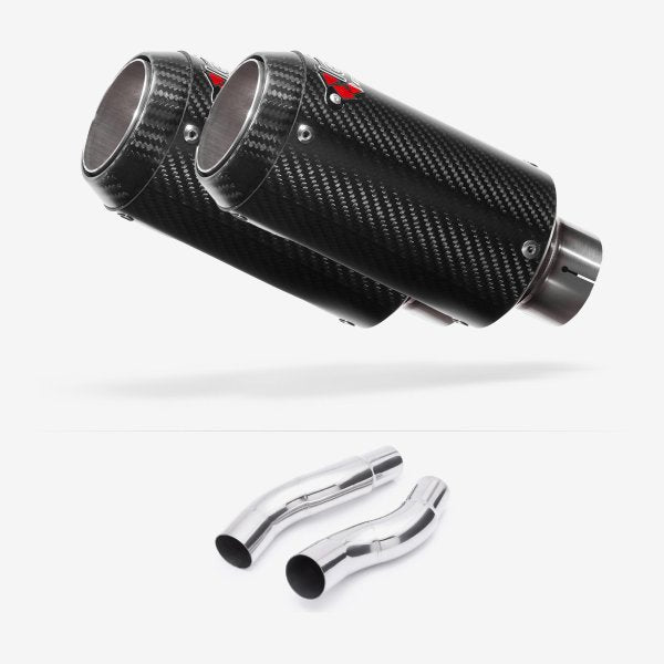 Lextek CP8C Full Carbon Exhaust 150mm with Link Pipes for Kawasaki Z1000 (14-19)