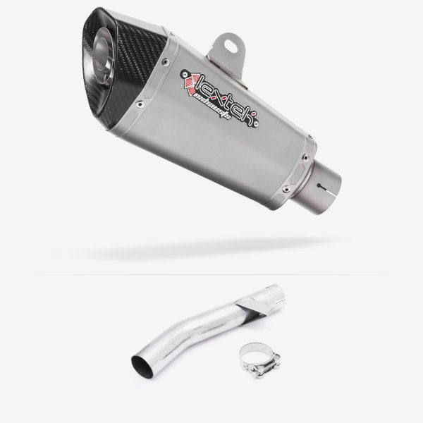 Lextek XP10 Matt S/Steel Exhaust 210mm with Link Pipe for Yamaha FZS 600 Fazer (97-03)