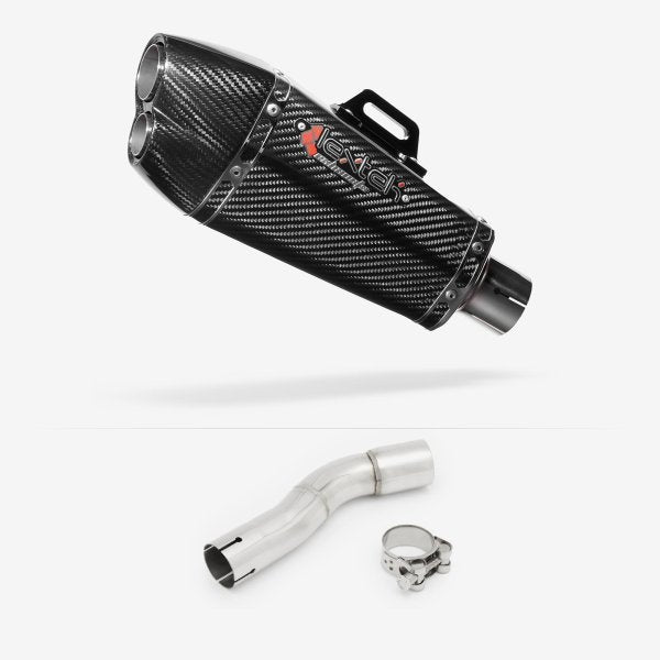 Lextek XP13C Carbon Fibre Exhaust 210mm with Link Pipe for Honda CMX500 Rebel (17-19)
