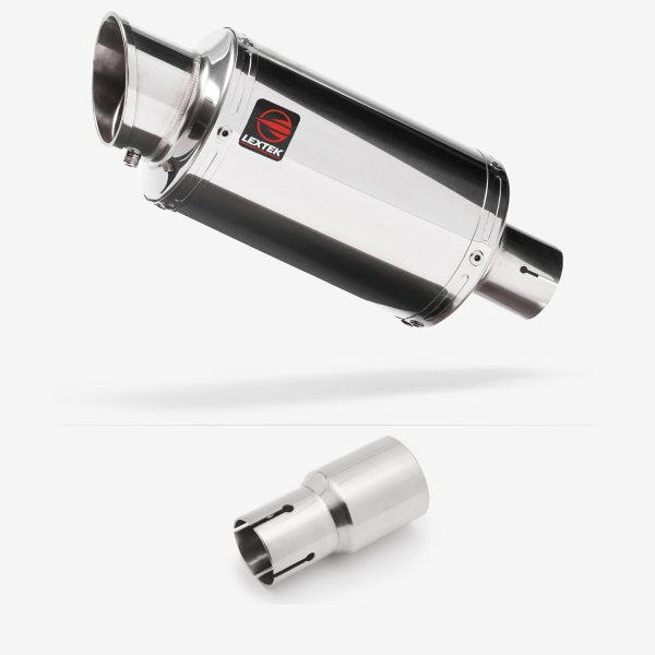 Lextek YP4 S/Steel Stubby Exhaust 200mm with Link Pipe for Piaggio MP3 500 (07-15)