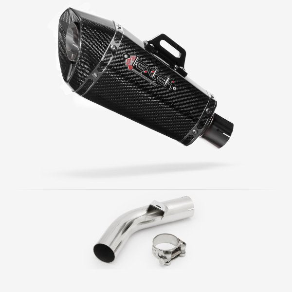 Lextek XP8C Carbon Fibre Exhaust 210mm with Link Pipe for Honda VFR800 X Crossrunner (11-14)