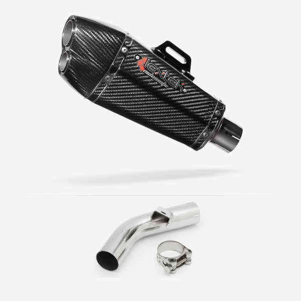 Lextek XP13C Carbon Fibre Exhaust 210mm with Link Pipe for Honda VFR800 X Crossrunner (11-14)