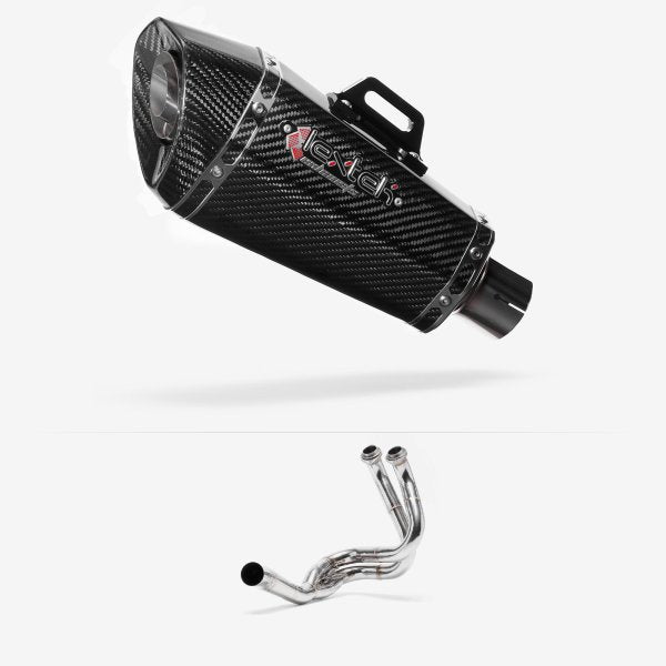 Lextek XP8C Carbon Fibre Exhaust System 210mm for Kawasaki ER6, Ninja 650, Z650, Versys 650