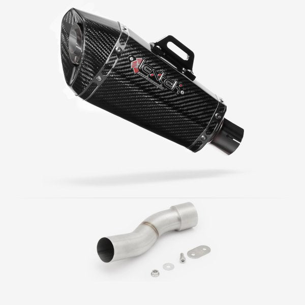 Lextek XP8C Carbon Fibre Exhaust 210mm with Link Pipe for Ducati Monster 1200 (14-19)