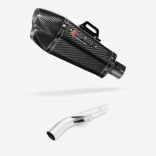 Lextek XP13C Carbon Fibre Exhaust 210mm with Link Pipe for Kawasaki Versys 1000 (15-18)