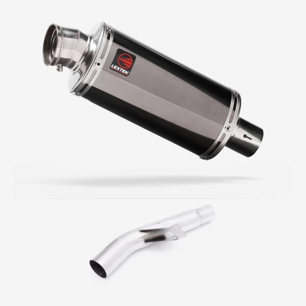 Lextek OP16 Dark Tint Stainless Exhaust 250mm with Link Pipe for Kawasaki Versys 1000 (15-18)