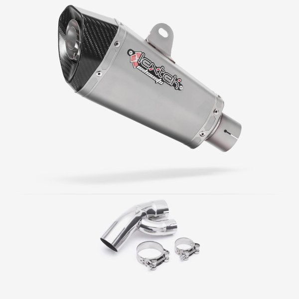 Lextek XP10 Matt S/Steel Exhaust 210mm with Link Pipe for BMW S1000 XR (15-19)