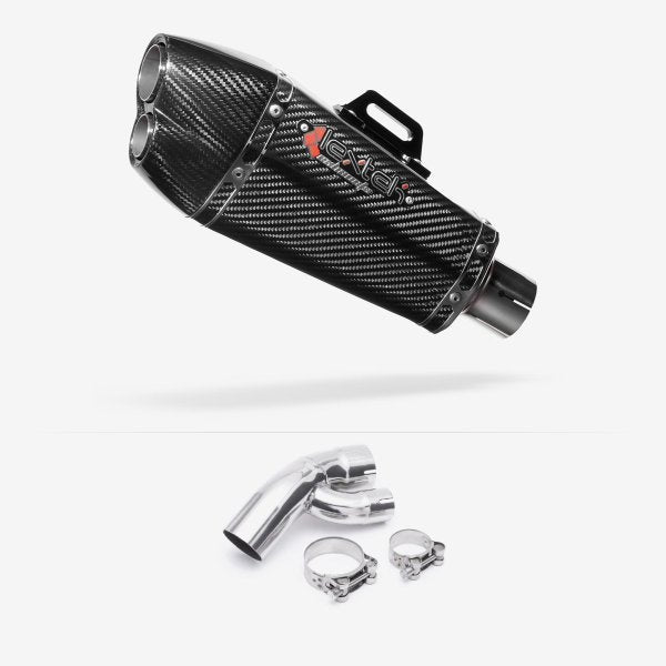 Lextek XP13C Carbon Fibre Exhaust 210mm with Link Pipe for BMW S1000 XR (15-19)
