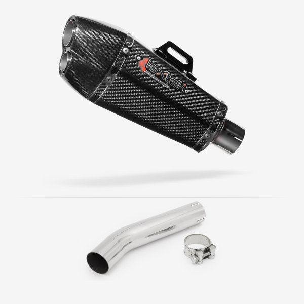 Lextek XP13C Carbon Fibre Exhaust 210mm with Link Pipe for Honda CB1300 (03-14)