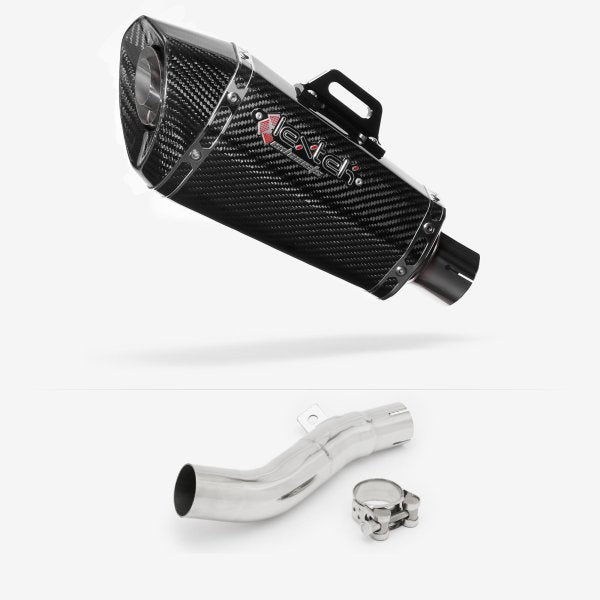 Lextek XP8C Carbon Fibre Exhaust 210mm with Link Pipe for Honda CB500 F/X (13-20)
