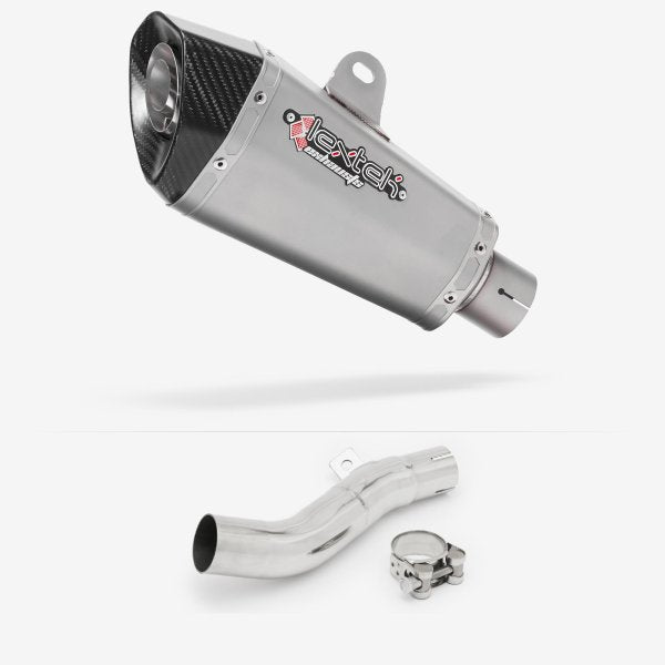 Lextek XP10 Matt S/Steel Exhaust 210mm with Link Pipe for Honda CB500 F/X (13-20)