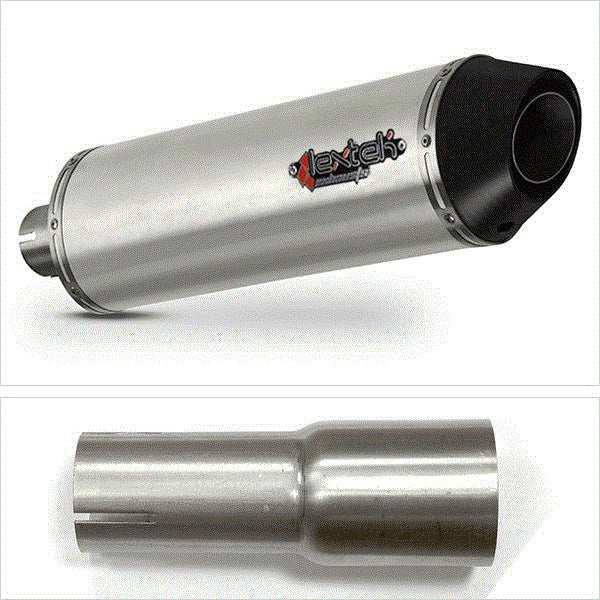 Lextek RP1 Gloss S/Steel Oval Exhaust System 400mm for Yamaha WR 125 R X (09-16)
