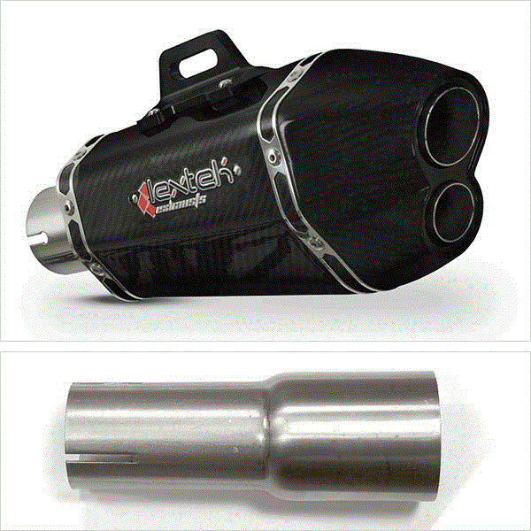 Lextek XP13C Carbon Fibre Exhaust System 210mm for Yamaha WR 125 R X (09-16)