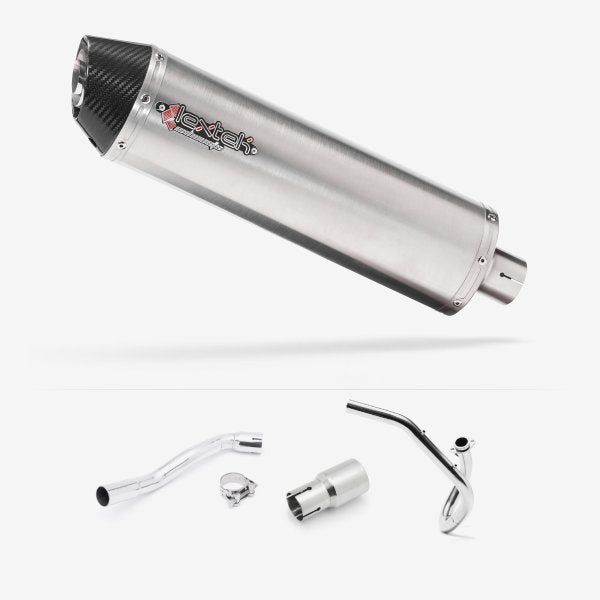 Lextek RP1 Gloss S/Steel Oval Exhaust System 400mm for Pulse XF250GY (06-15)