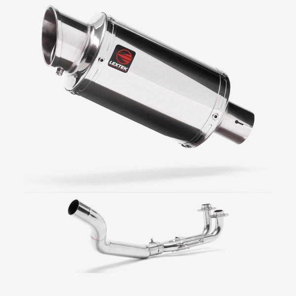 Lextek YP4 S/Steel Stubby Exhaust System 200mm for Yamaha T-Max 500 (02-13)