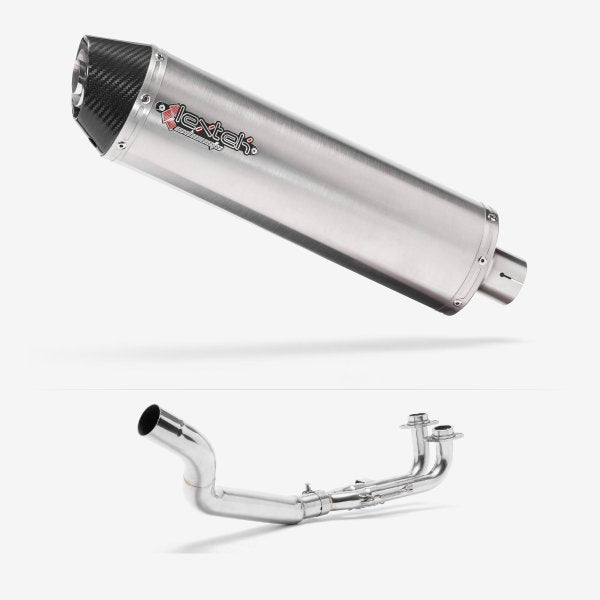 Lextek RP1 Gloss S/Steel Oval Exhaust System 400mm for Yamaha T-Max 500 (02-13)