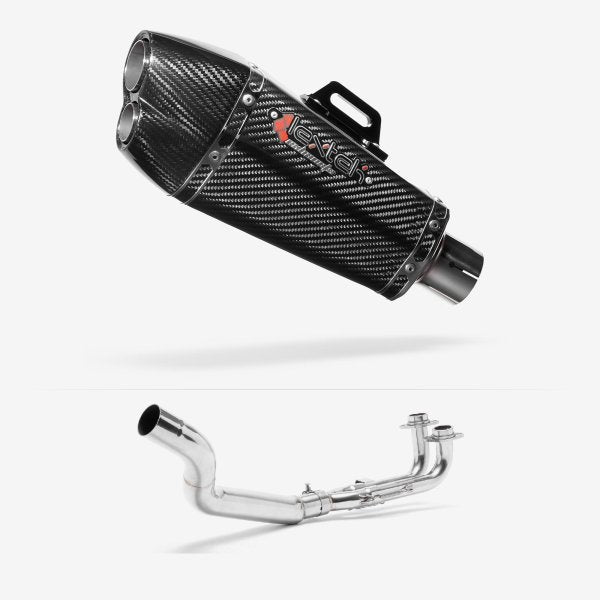 Lextek XP13C Carbon Fibre Exhaust System 210mm for Yamaha T-Max 500 (02-13)