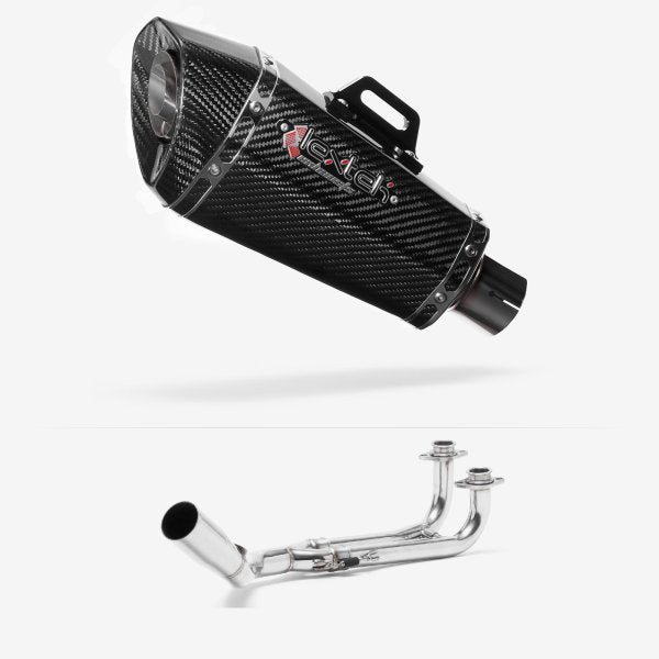 Lextek XP8C Carbon Fibre Exhaust System 210mm for Yamaha T-Max 530 (14-16)