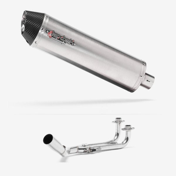 Lextek RP1 Gloss S/Steel Oval Exhaust System 400mm for Yamaha T-Max 530 (14-16)