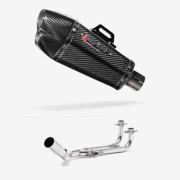 Lextek XP13C Carbon Fibre Exhaust System 210mm for Yamaha T-Max 530 (14-16)