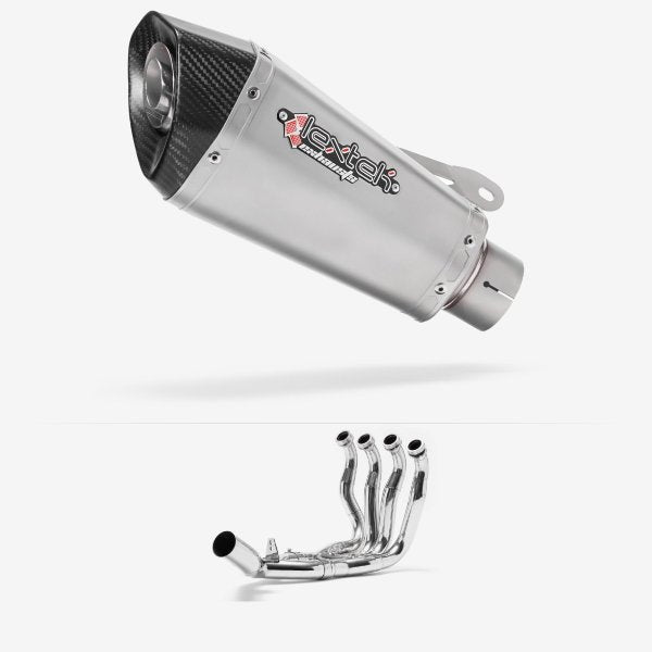 Lextek XT10 Matt S/Steel Hexagonal Exhaust 210mm with Link Pipe for BMW S1000RR (10-14)