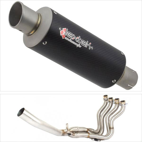 Lextek GP8C Carbon Fibre GP Stubby Exhaust System 240mm for Suzuki GSXR 1000 (12-16)