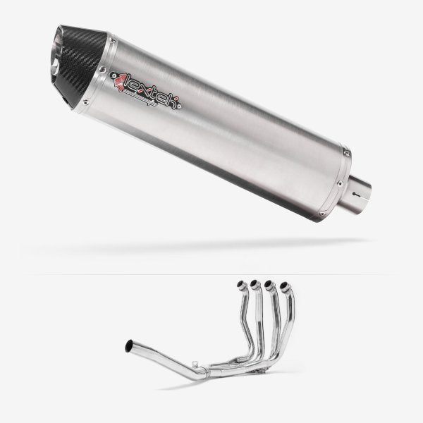 Lextek RP1 Gloss S/Steel Oval Exhaust System 400mm for Suzuki GSX 1300 R Hayabusa (99-07)