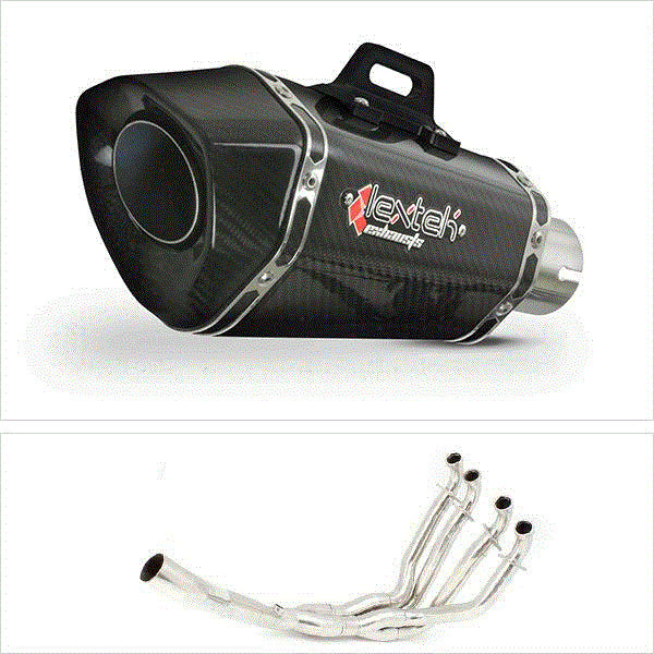 Lextek XP8C Carbon Fibre Exhaust System 210mm for Kawasaki ZX-10R Ninja (10-17)
