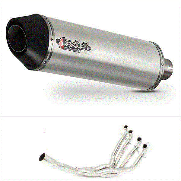 Lextek RP1 Gloss S/Steel Oval Exhaust System 400mm for Kawasaki ZX-10R Ninja (10-17)